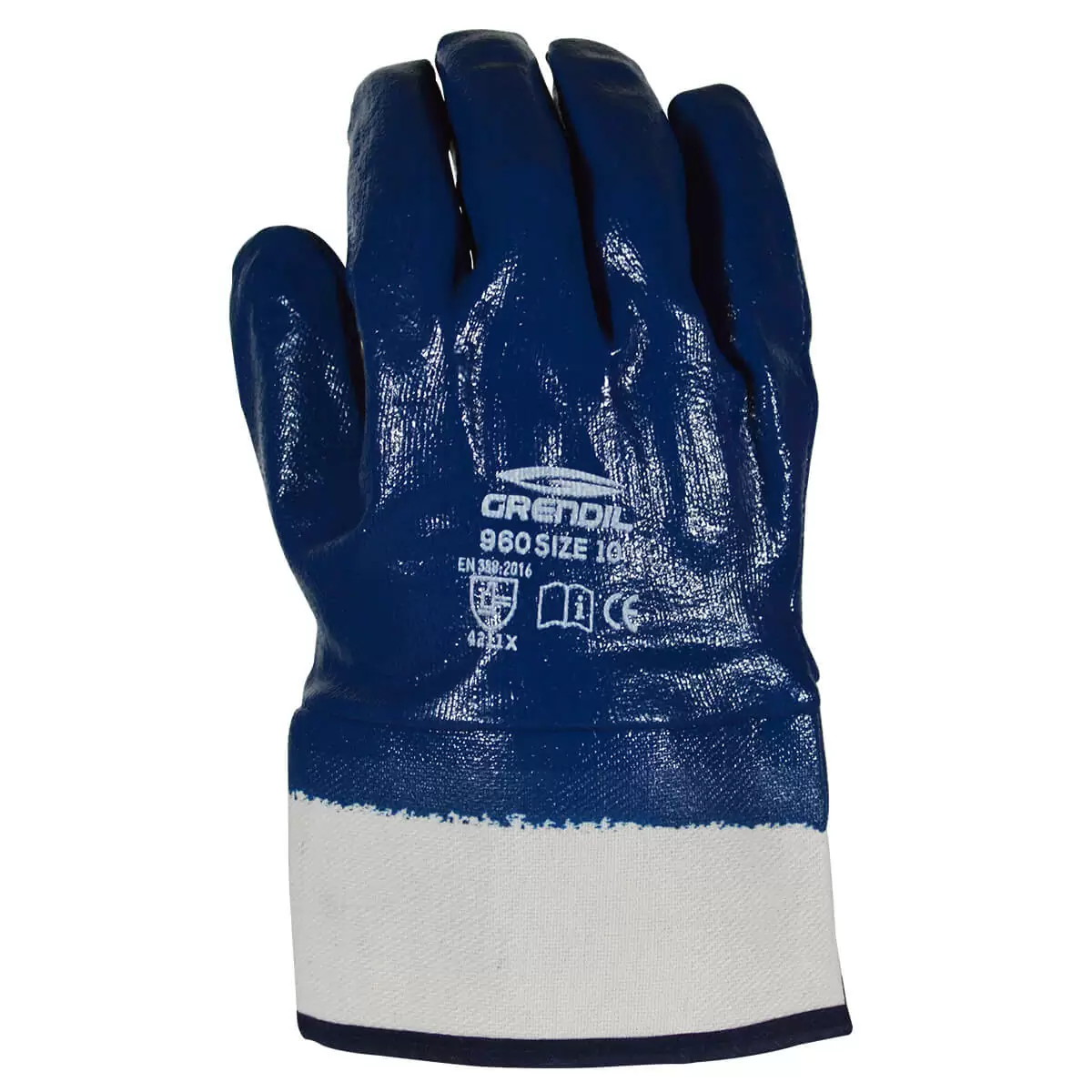 Guante de Nitrilo Laminado con Forro Textil y Puño de Seguridad Modelo 960