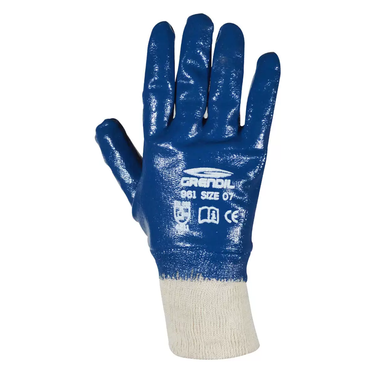 Guante de Nitrilo Laminado con Forro Textil y Puño de Calcetín Modelo 961